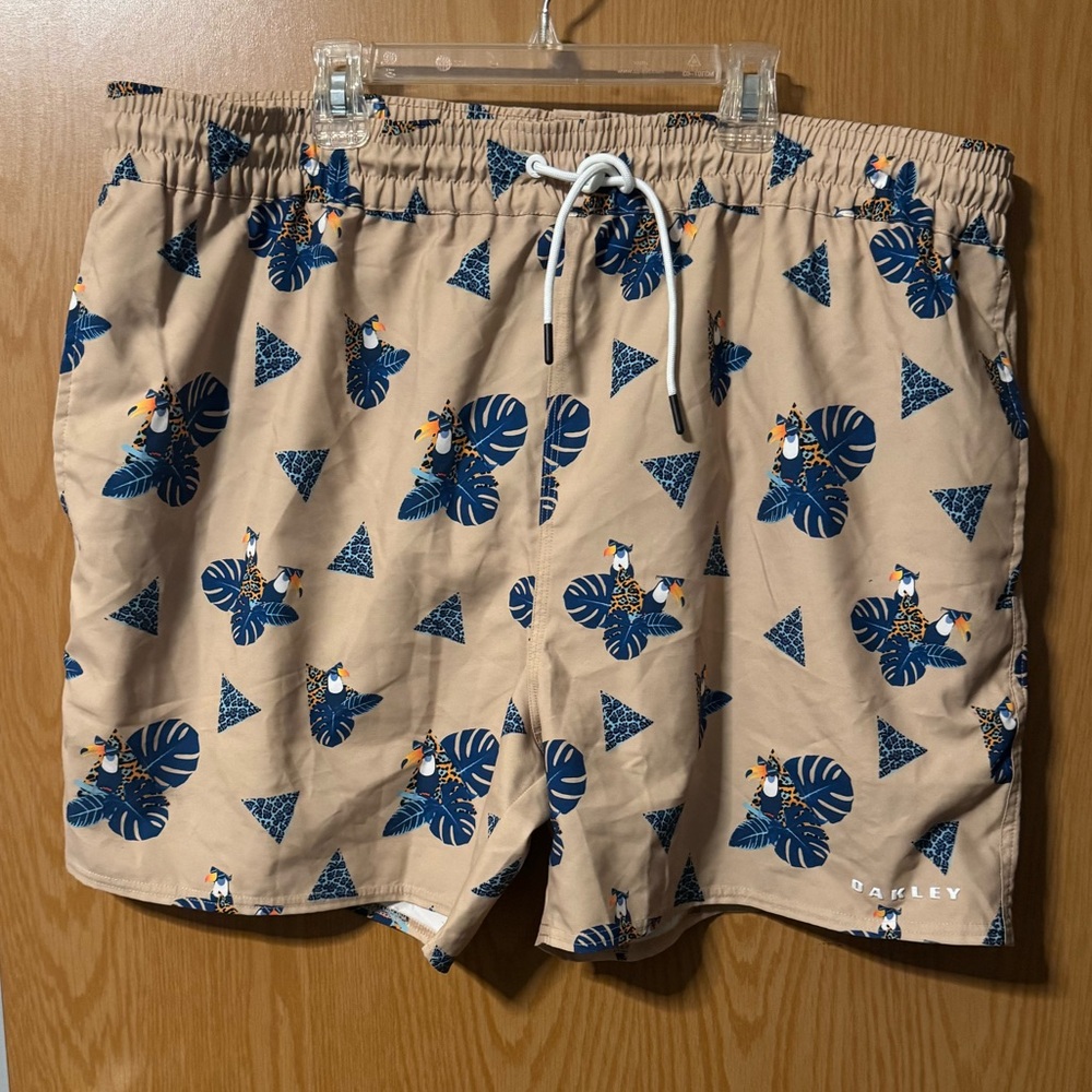 Oakley Tan Tropical Print Men's swim trunks
